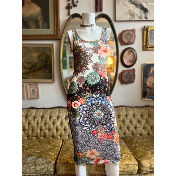 NWT Adidas Original X Farm Jardim Bodycon sleeveless dress Size S/M - Picture 4 of 11